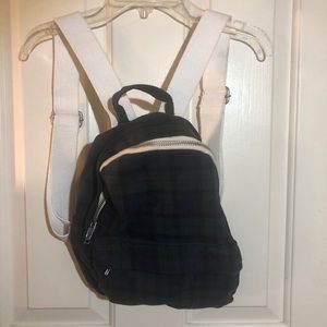 Brandy Melville mini plaid backpack navy blue